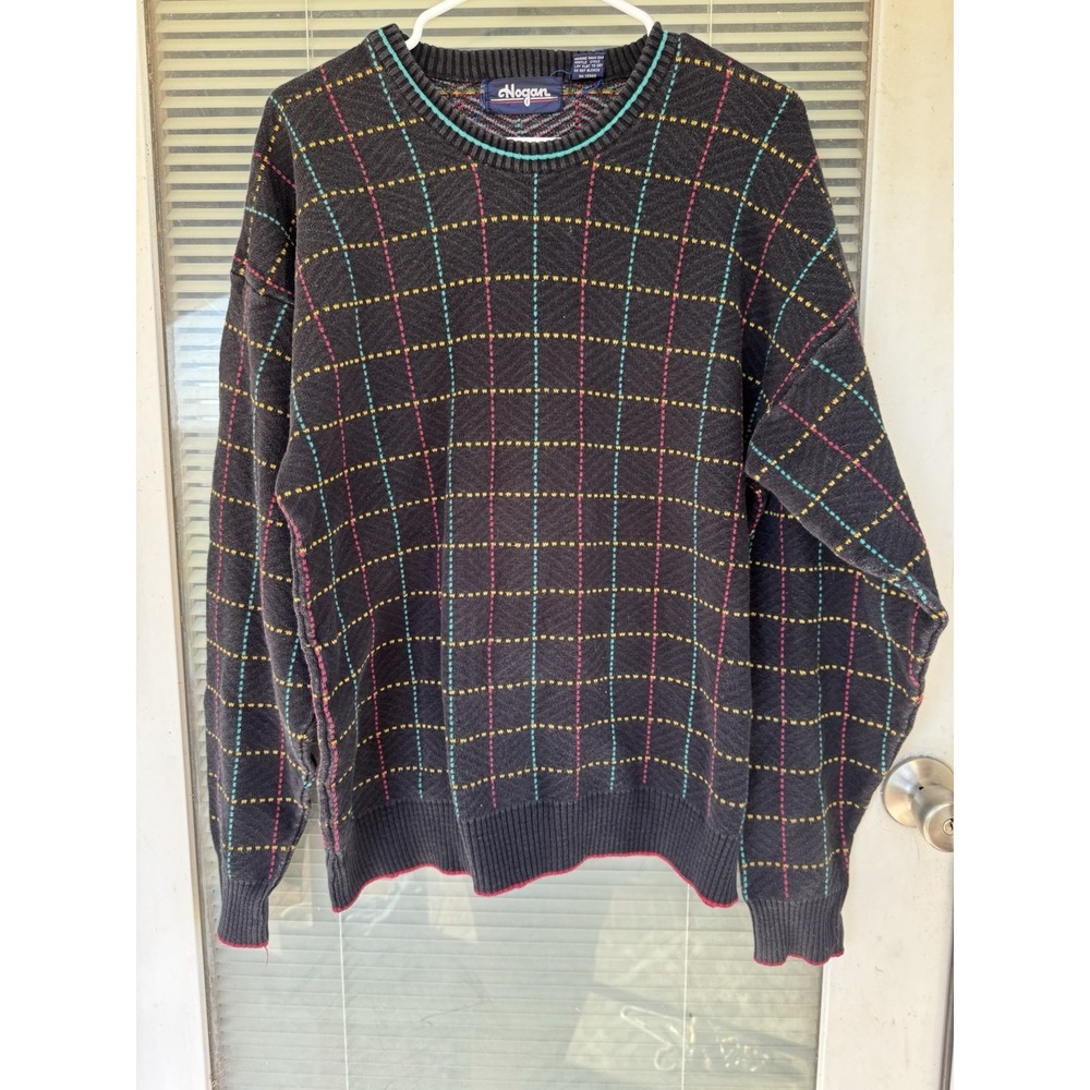 Vintage hogan Sweater Men's XL 100% Cotton 90's Grandpa Core Jc Penney Catalog